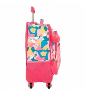 Roll Road Sac  dos  roulettes Roll Road Precious Flower rose Roll Road Precious Flower -33x44x21cm