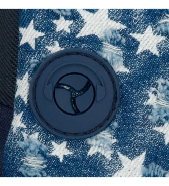Pepe Jeans Denim Star Backpack Blau zwei Fcher Navy