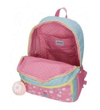 Enso Enso Daisy school backpack with pink trolley