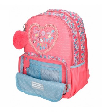 Enso Dwukomorowy plecak Together Growing w kolorze różowym