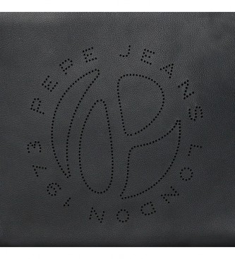 Pepe Jeans Dwukomorowa torba na ramię Pepe Jeans Mabel czarna 