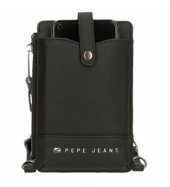 Pepe Jeans Bandolera porta móvil Pepe Jeans Piere negro -10,5x16,5x1cm-