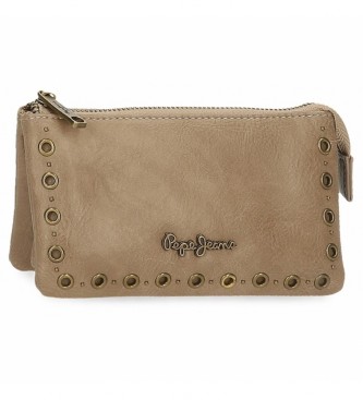 Pepe Jeans Camper beige toiletry bag with three compartments