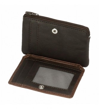 Joumma Bags Brązowy portfel Adept Jim - etui na karty -11x7x1,5cm