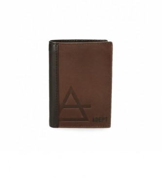Joumma Bags Adept Jim verticale portemonnee met bruine muntzakje -8,5x11,5x1cm