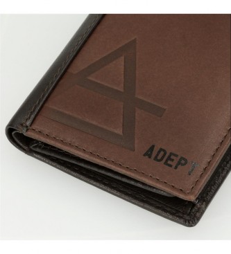 Joumma Bags Pionowy portfel Adept Jim z brązową portmonetką -8,5x11,5x1cm
