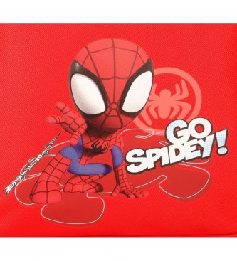 Joumma Bags Go Spidey School Backpack with red trolley -30x38x12cm