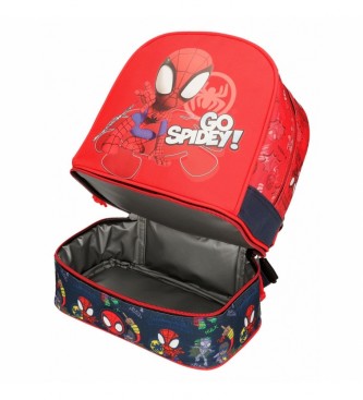 Joumma Bags Go Spidey rugzak met rode lunch box -23x28x13cm