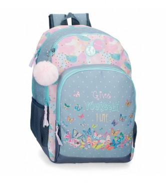 Movom Movom Give yourself time School Backpack Two Compartments adaptable blue