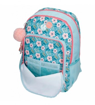 Movom Movom Never Stop Dreaming School Backpack Deux compartiments adaptables bleu