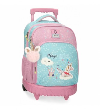 Enso Enso Magic Unicorn 2 wheel backpack rosa