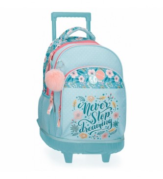 Movom Movom Never Stop Dreaming 2-wheel backpack blue
