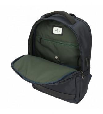 Pepe Jeans Pepe Jeans Green Bay 15,6''' laptop backpack with three compartments in navy blue
