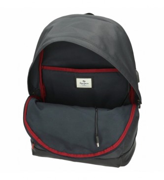 Pepe Jeans Pepe Jeans Hackney gray computer backpack two compartments