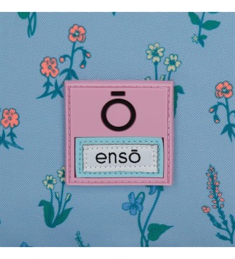 Enso Enso We Love Flowers rugzak dubbel compartiment blauw, roze