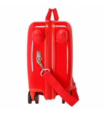 Disney Otroški kovček z 2 kolesi in večsmernim pogonom Mickey Get Moving rdeč -38x50x20cm