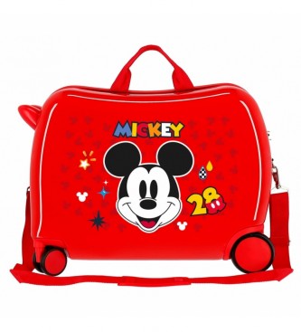 Disney Walizka dziecięca 2 kółka wielokierunkowa Mickey Get Moving czerwona -38x50x20cm