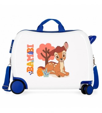 Disney Kinderkoffer 2 Rder multidirektional Bambi wei, blau -38x50x20cm