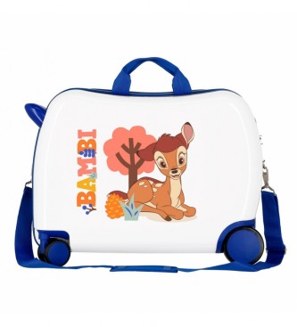 Disney Children's suitcase 2 multidirectional wheels Bambi white, blue -38x50x20cm