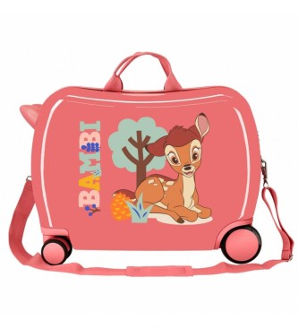 Disney Children's suitcase 2 multidirectional wheels Bambi coral -38x50x20cm