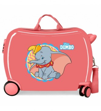 Disney Walizka dziecięca 2 wielokierunkowe kółka Dumbo koralowa -38x50x20cm