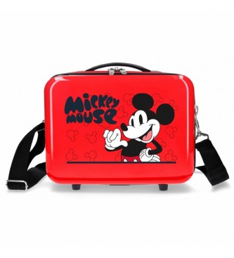 Disney Mickey Mouse Modna prilagodljiva ABS toaletna torba rdeča -29x21x15cm