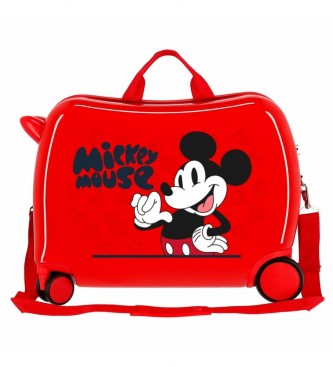 Disney Otroški kovček 2 kolesi večsmerni Mickey Mouse Fashion rdeča -38x50x20cm