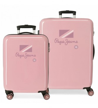 Pepe Jeans Set de valise Holi rose -68x48x26cm