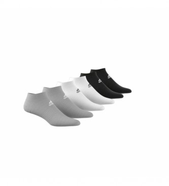 adidas Pack de 6 calcetines CUSH LOW 6PP blanco, negro, gris