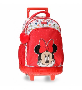 Joumma Bags Backpack with two wheels and two compartments Minnie Diva red -32x45x21cm