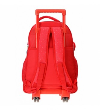 Joumma Bags Plecak z dwoma kółkami i dwiema przegrodami Minnie Diva czerwony -32x45x21cm