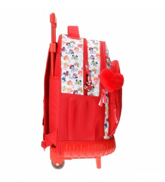 Joumma Bags Plecak z dwoma kółkami i dwiema przegrodami Minnie Diva czerwony -32x45x21cm