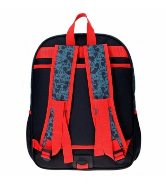 Joumma Bags Mickey Get Moving Šolski nahrbtnik 38cm Prilagodljiv rdeča, modra 30x38x12cm