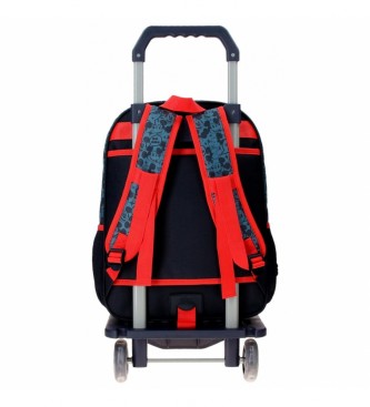 Joumma Bags Mickey Get Moving School Backpack 38cm com Trolley vermelho, azul 30x38x12cm
