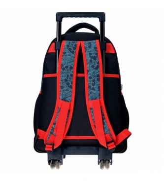 Joumma Bags Sac  dos avec deux roues et deux compartiments Mickey Get Moving rouge, bleu -32x45x21cm