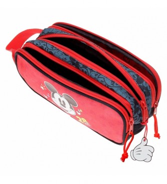 Joumma Bags Mickey Get MovingTriple Zip Case rood, blauw -22x10x9cm