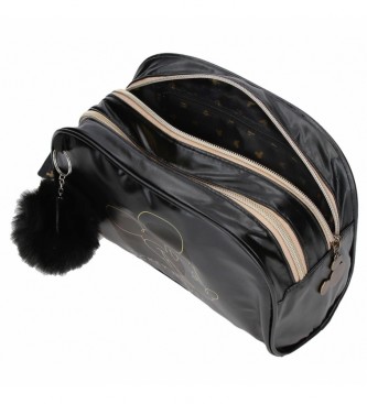 Joumma Bags Anpassningsbar Mickey-toalettvska med dubbla fack svart