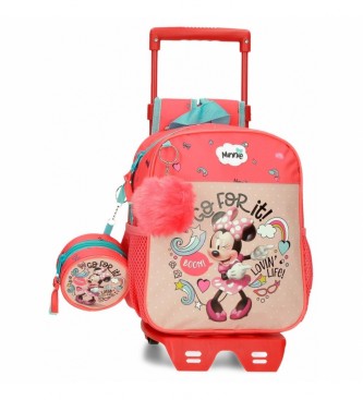 Joumma Bags Minnie Lovin Life otroški nahrbtnik z rožnatim vozičkom
