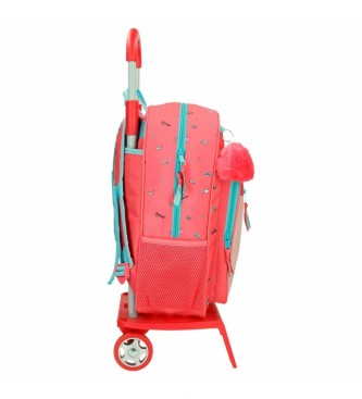 Joumma Bags Minnie Lovin Life 38cm skolerygsk med trolley Pink