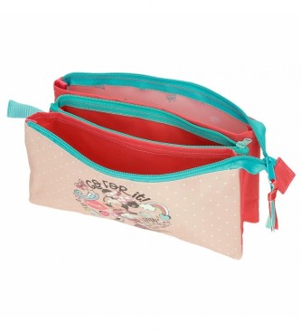Joumma Bags Minnie Lovin Life Caixa de Lpis de Trs Compartimentos Rosa