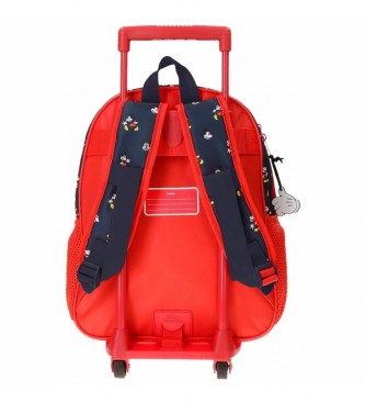Joumma Bags Plecak Mickey Mouse Fashion 33 cm z czerwonym wózkiem