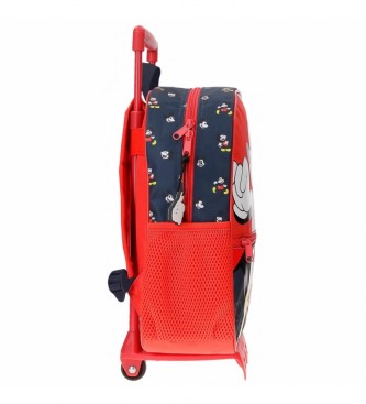 Joumma Bags Mickey Mouse Fashion 33cm backpack with red trolley
