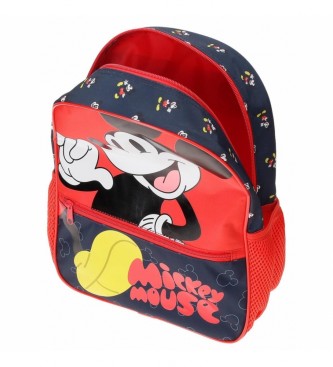 Joumma Bags Mochila Mickey Mouse Fashion Mack 33cm com trolley vermelho