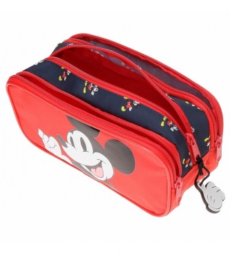 Joumma Bags Potrójny czerwony piórnik Mickey Mouse Fashion