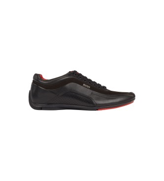 BOSS HB Racing leather shoes black