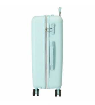 Enso Enso Keep The Oceans Clean Medium Rigid Suitcase -65x46x23cm- Turquoise