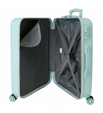 Enso Enso Keep The Oceans Clean Medium Rigid Suitcase -65x46x23cm- Turkis