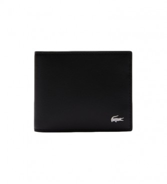 Lacoste Leather wallet black -11.5 x 9.5 x 9.5 x 2 cm