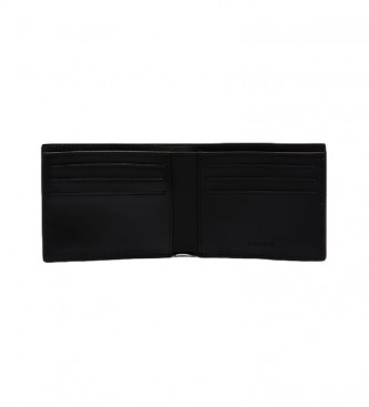 Lacoste Lederen portemonnee zwart -11,5 x 9,5 x 9,5 x 2 cm