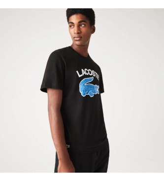 Lacoste T-shirt de impressão Crocodilo XL preta